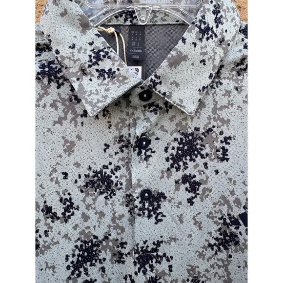 Adidas Burst Jacquard Golf Polo Light Blue Medium NWT - Picture 4 of 12